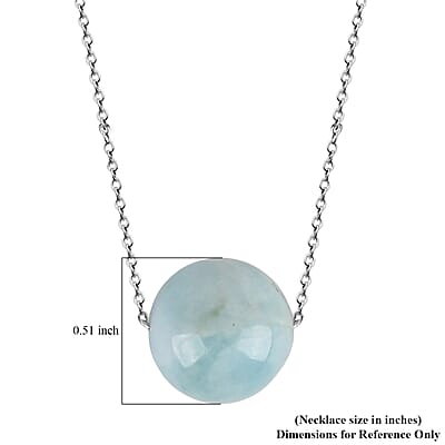 Aquamarine 12.00 ctw Beaded Necklace in Stainless Steel 20 Inches