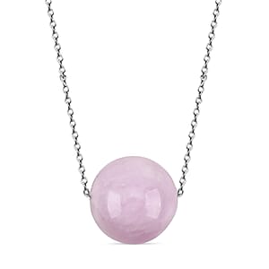 Kunzite 12.00 ctw Beaded Necklace in Stainless Steel 20 Inches