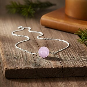 Kunzite 12.00 ctw Beaded Necklace in Stainless Steel 20 Inches