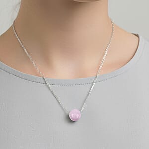 Kunzite 12.00 ctw Beaded Necklace in Stainless Steel 20 Inches