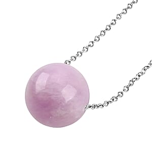 Kunzite 12.00 ctw Beaded Necklace in Stainless Steel 20 Inches