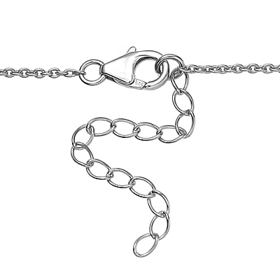 Luxuriant Lab Grown Red Diamond (IR) 0.35 ctw Firelight Station Necklace 20 Inches in Rhodium Over Sterling Silver