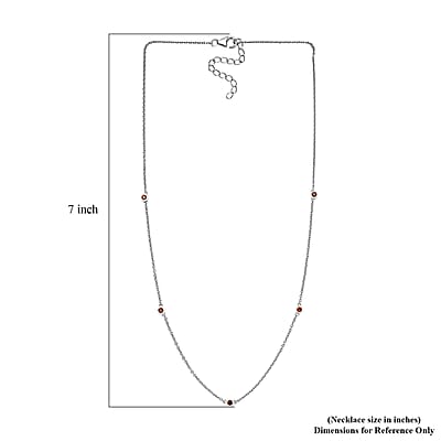 Luxuriant Lab Grown Red Diamond (IR) 0.35 ctw Firelight Station Necklace 20 Inches in Rhodium Over Sterling Silver