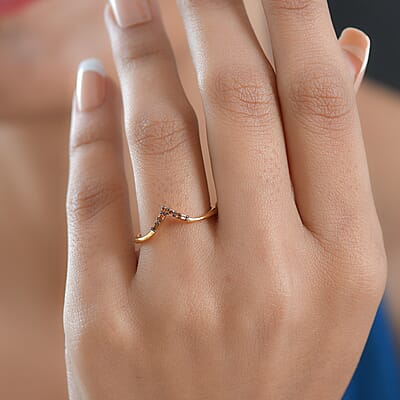 Luxuriant Lab Grown Red Diamond Band Ring in 18K Vermeil YG Over Sterling Silver 0.10 ctw (Size 10.0)