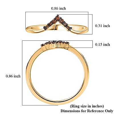 Luxuriant Lab Grown Red Diamond Band Ring in 18K Vermeil YG Over Sterling Silver 0.10 ctw (Size 10.0)