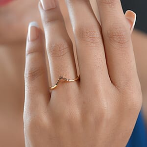 Luxuriant Lab Grown Red Diamond Band Ring in 18K Vermeil YG Over Sterling Silver 0.10 ctw (Size 9.0)