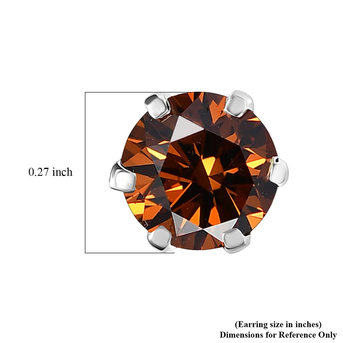 Luxuriant Lab Grown Red Diamond SI (IR) 2.00 ctw Rosetta Studs Earrings in 10K White Gold image number 4