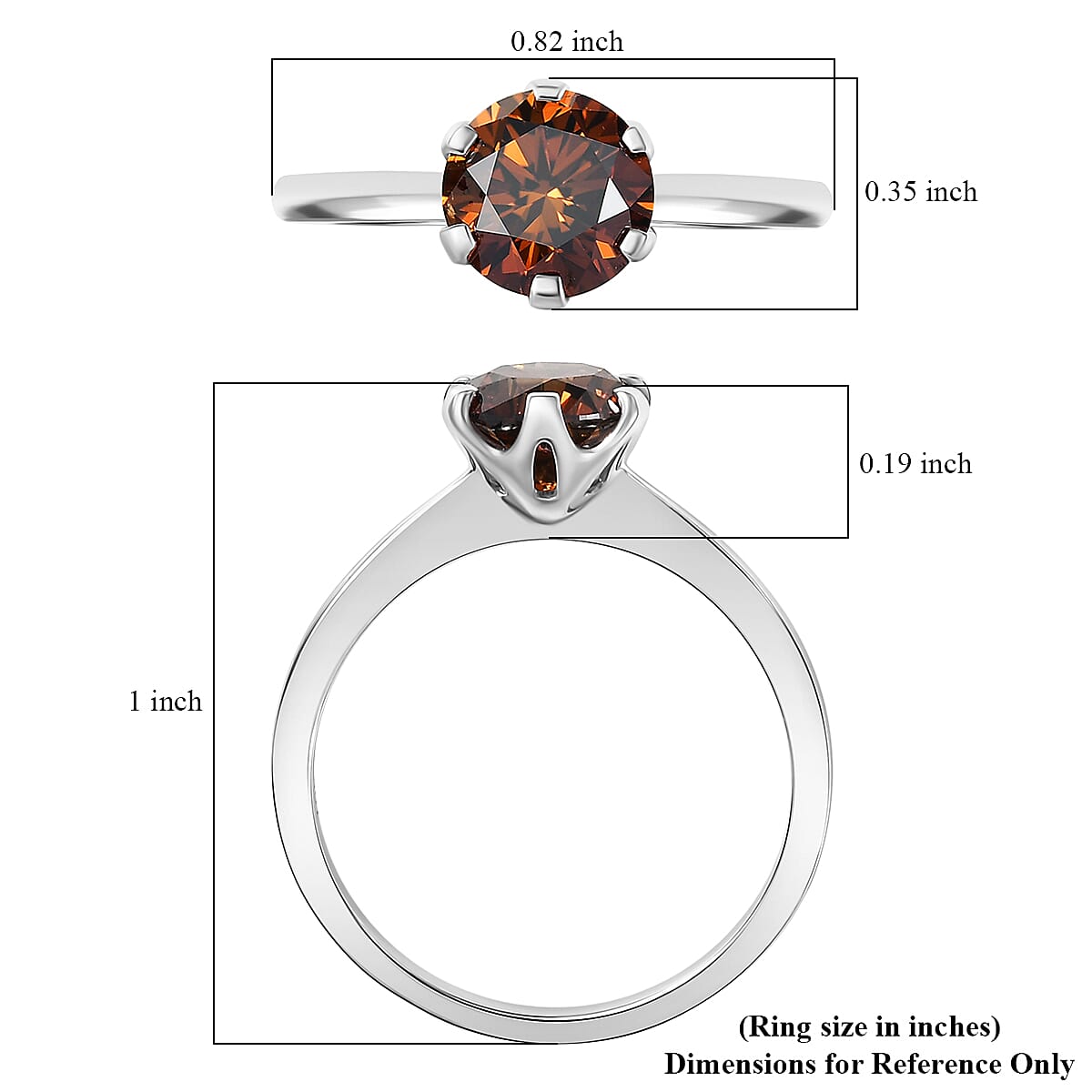 Luxuriant Lab Grown Red Diamond SI (IR) 10.0) 1.50 ctw Rosetta Solitaire Ring in 10K White Gold (Size 10.0) image number 5