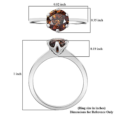 Luxuriant Lab Grown Red Diamond Solitaire Ring in 10K White Gold 1.50 ctw (Size 10.0)