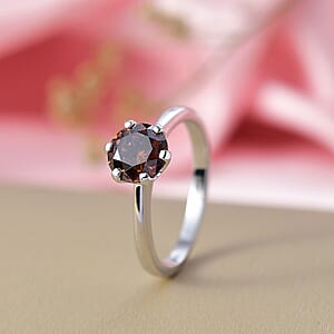 Luxuriant Lab Grown Red Diamond Solitaire Ring in 10K White Gold 1.50 ctw (Size 7.0)