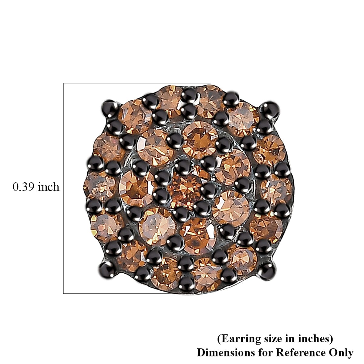 Luxuriant Lab Grown Red Diamond (IR) 0.50 ctw Rosetta Halo Studs Earrings in Rhodium Over Sterling Silver  image number 5