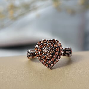 Luxuriant Lab Grown Red Diamond Promise Ring in Rhodium Over Sterling Silver 1.00 ctw (Size 10.0)