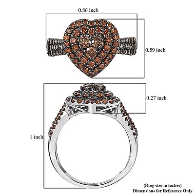 Luxuriant Lab Grown Red Diamond Promise Ring in Rhodium Over Sterling Silver 1.00 ctw (Size 10.0)