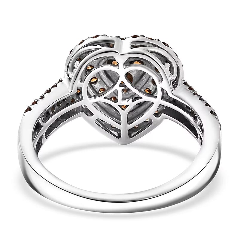Luxuriant Lab Grown Red Diamond Promise Ring in Rhodium Over Sterling Silver 1.00 ctw (Size 10.0)