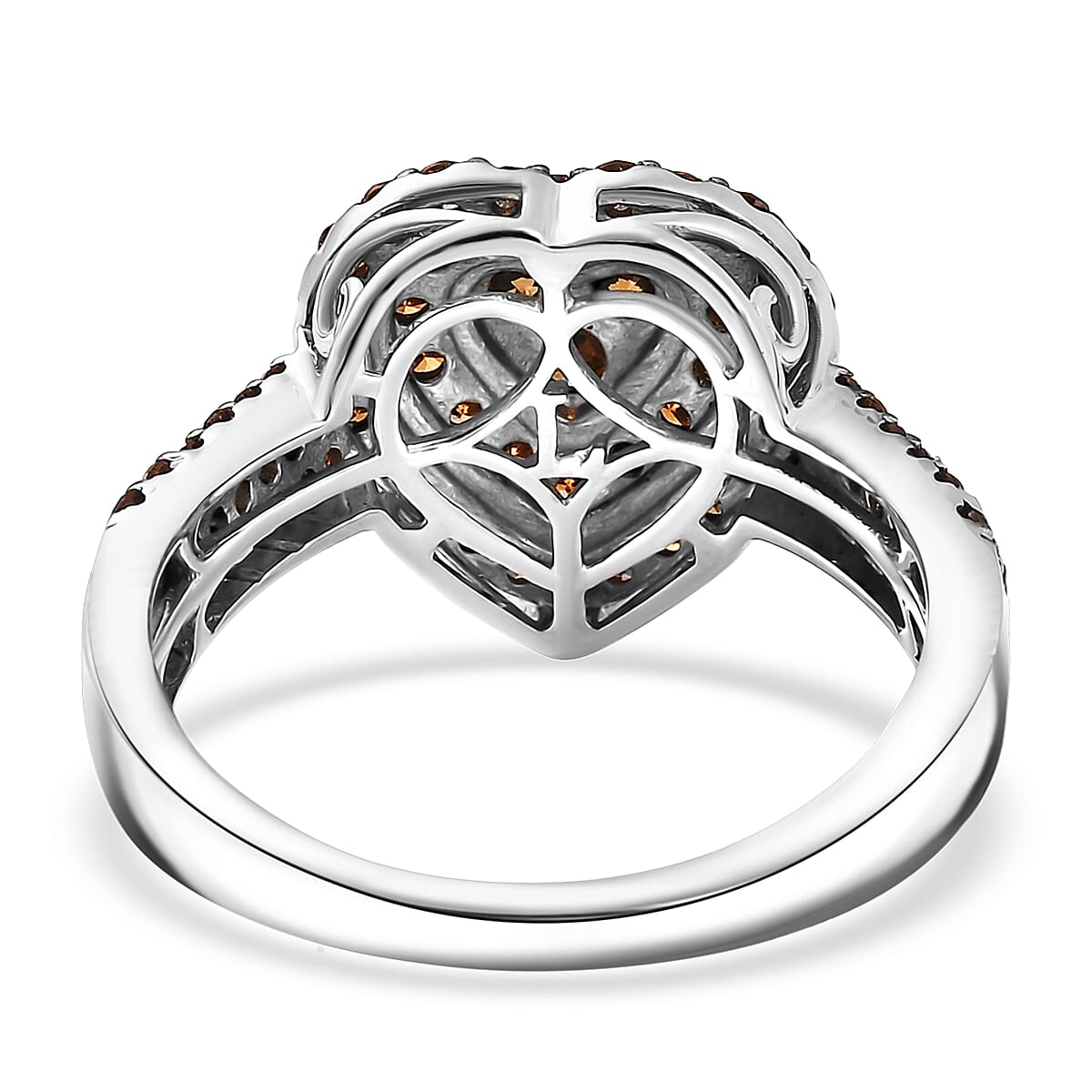 Luxuriant Lab Grown Red Diamond (IR) 1.00 ctw Scarlet Promise Ring in Rhodium Over Sterling Silver (Size 7.0) image number 4