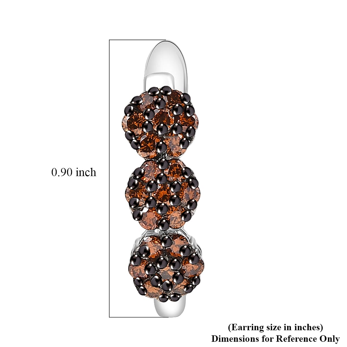 Luxuriant Lab Grown Red Diamond (IR) 1.00 ctw Crimson Bloom Line Earrings in Rhodium Over Sterling Silver image number 4