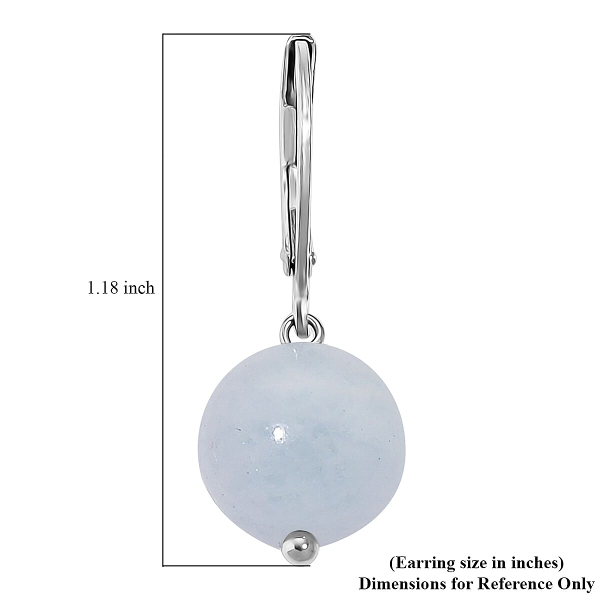 Dainty Aquamarine 15.00 ctw Beaded Lever Back Earrings in Stainless Steel image number 4