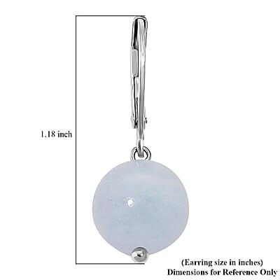 Dainty Aquamarine 15.00 ctw Beaded Lever Back Earrings in Stainless Steel