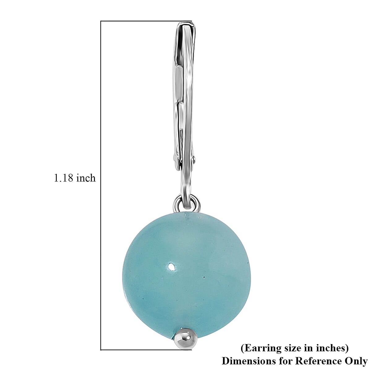 Dainty Amazonite 15.00 ctw Beaded Lever Back Earrings in Stainless Steel image number 4