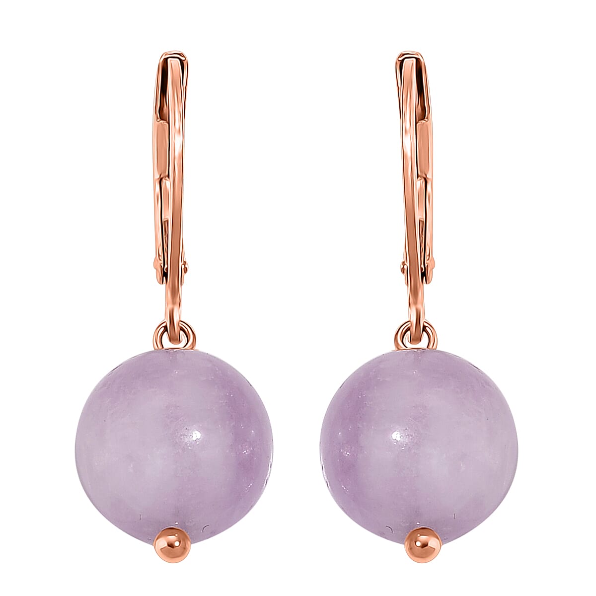 Dainty Kunzite 15.00 ctw Beaded Lever Back Earrings in ION Plated YG Stainless Steel image number 0