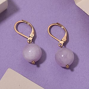 Dainty Kunzite 15.00 ctw Beaded Lever Back Earrings in ION Plated RG Stainless Steel