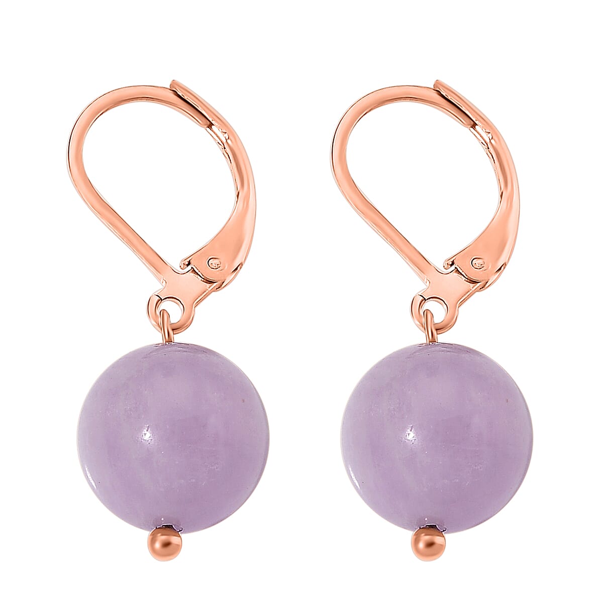 Dainty Kunzite 15.00 ctw Beaded Lever Back Earrings in ION Plated YG Stainless Steel image number 3