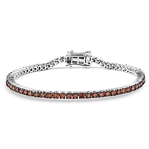 Luxuriant Lab Grown Red Diamond (IR) SI 3.00 ctw Scarlet Glow Bracelet in Rhodium Over Sterling Silver (6.50 In)