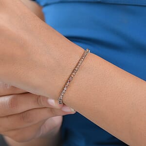 Luxuriant Lab Grown Red Diamond (IR) SI 3.00 ctw Scarlet Glow Bracelet in Rhodium Over Sterling Silver (6.50 In)