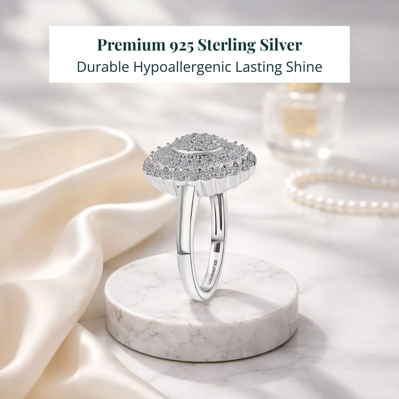 Luxuriant Lab Grown Diamond Ring in Rhodium Over Sterling Silver 1.00 ctw (Size 10.0)