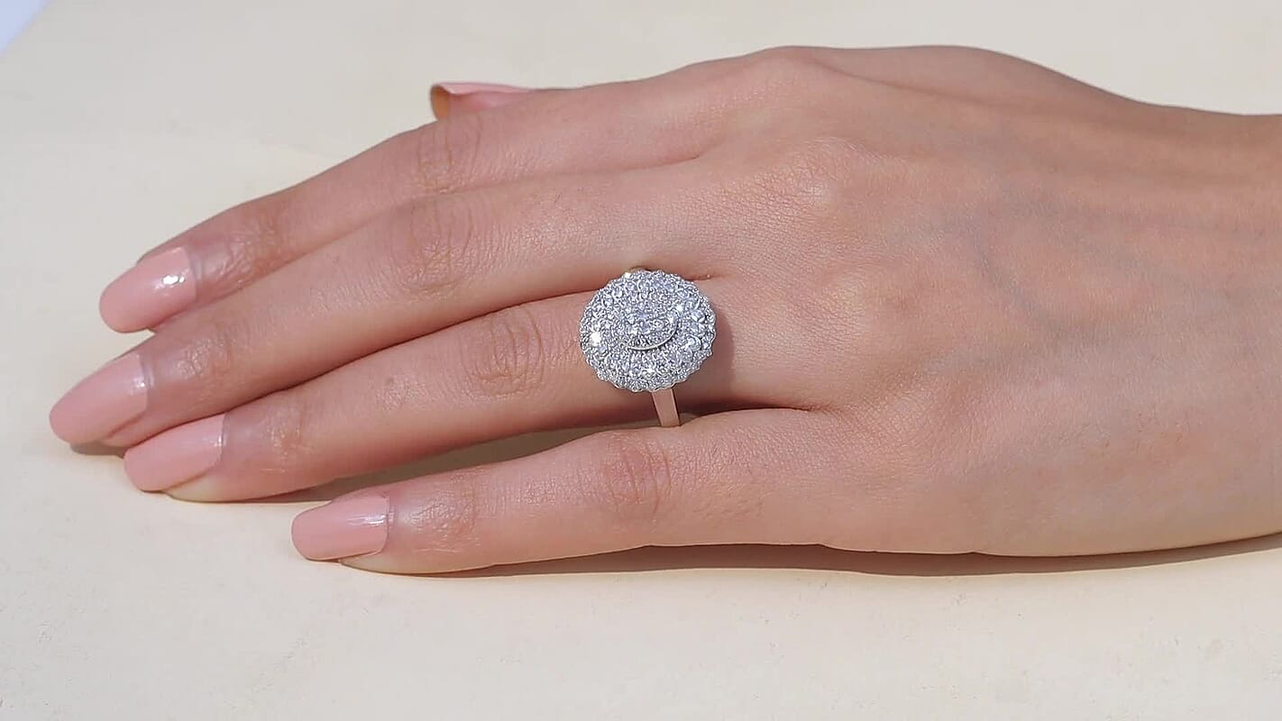 Luxuriant Lab Grown Diamond (G-H, SI) Floral Cluster Ring