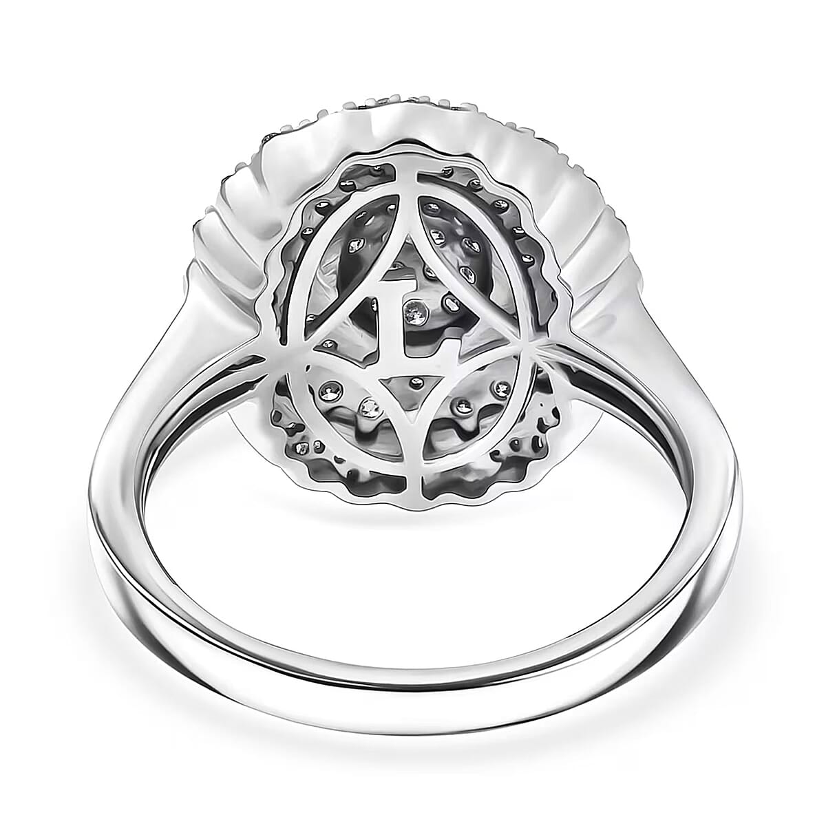 Luxuriant Lab Grown Diamond Ring in Rhodium Over Sterling Silver 1.00 ctw (Size 5.0) image number 7