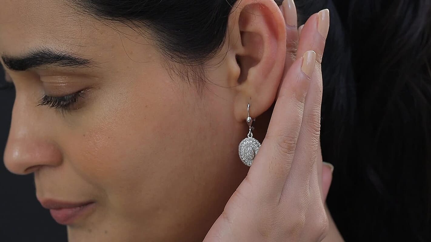 Luxuriant Lab Grown Diamond Earrings in Rhodium Over Sterling Silver 1.00 ctw