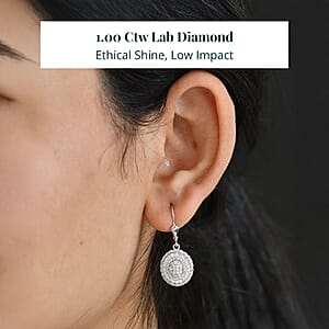 Luxuriant Lab Grown Diamond Earrings in Rhodium Over Sterling Silver 1.00 ctw
