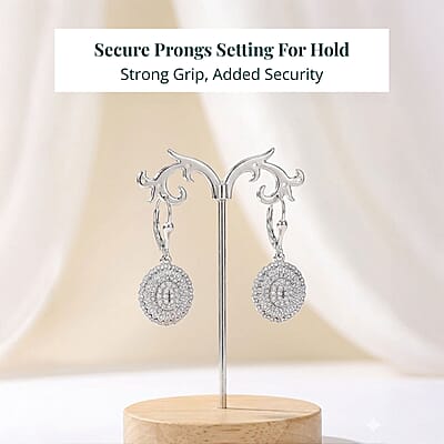 Luxuriant Lab Grown Diamond Earrings in Rhodium Over Sterling Silver 1.00 ctw