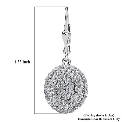 Luxuriant Lab Grown Diamond Earrings in Rhodium Over Sterling Silver 1.00 ctw