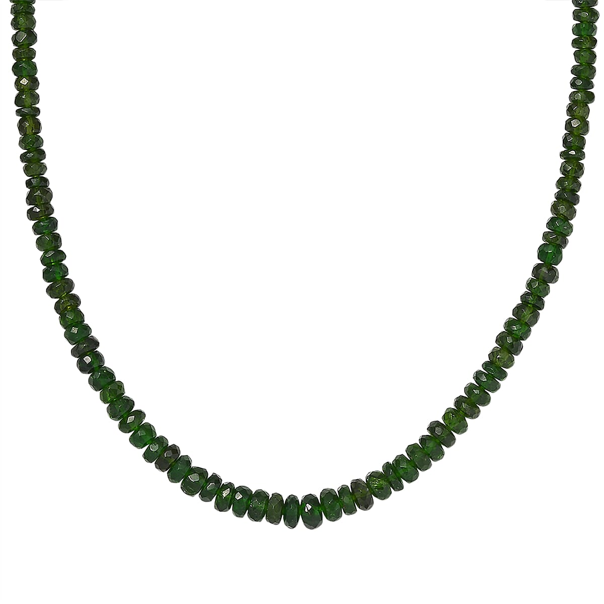 Doorbuster Certified & Appraised Luxoro Premium Chrome Diopside Beaded Graduated 110.00 ctw Necklace 18-20 Inches in 10K Yellow Gold  image number 0
