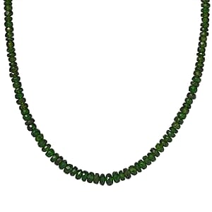 Doorbuster Certified & Appraised Luxoro Premium Chrome Diopside Beaded Graduated 110.00 ctw Necklace 18-20 Inches in 10K Yellow Gold 