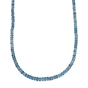 Doorbuster Certified & Appraised Rhapsody AAAA Santa Maria Aquamarine Beaded Graduated 70 ctw Necklace 18-20 Inches in 950 Platinum 