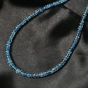 Doorbuster Certified & Appraised Rhapsody AAAA Santa Maria Aquamarine Beaded Graduated 70 ctw Necklace 18-20 Inches in 950 Platinum 