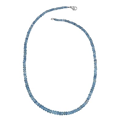 Certified & Appraised Rhapsody AAAA Santa Maria Aquamarine Beaded Graduated 70 ctw Necklace 18-20 Inches in 950 Platinum