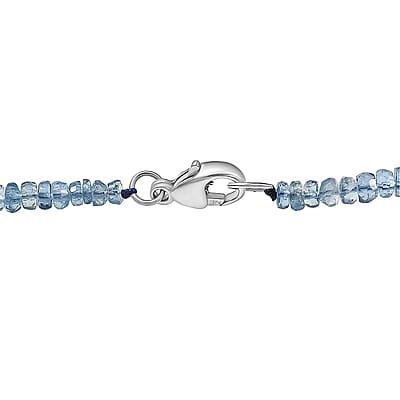 Certified & Appraised Rhapsody AAAA Santa Maria Aquamarine Beaded Graduated 70 ctw Necklace 18-20 Inches in 950 Platinum