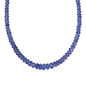 Doorbuster Certified & Appraised Luxoro AAA Tanzanite Beaded Graduated 125 ctw Necklace 18-20 Inches in 14K Yellow Gold 
