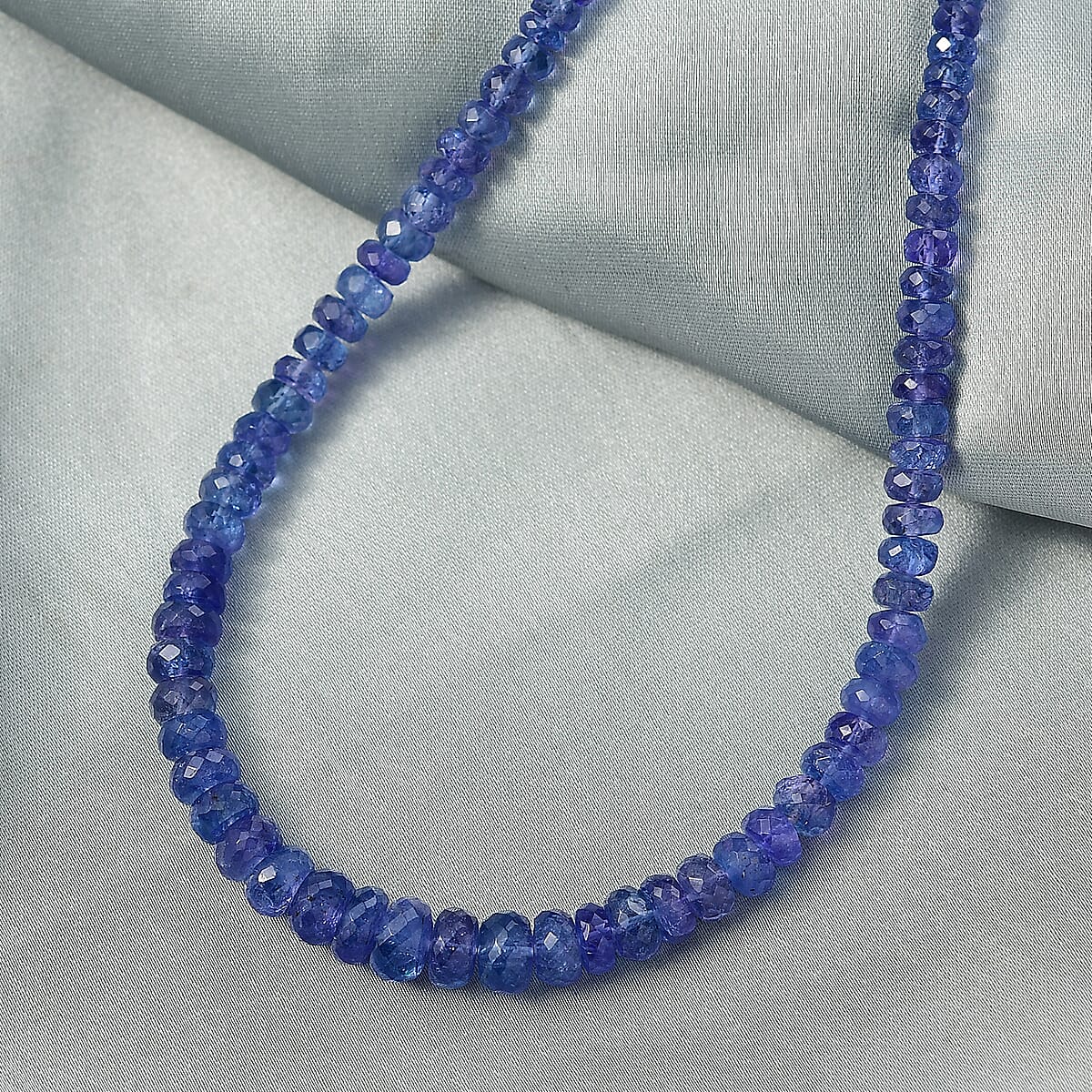 Doorbuster Certified & Appraised Luxoro AAA Tanzanite Beaded Graduated 125 ctw Necklace 18-20 Inches in 14K Yellow Gold  image number 1