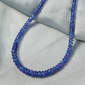 Doorbuster Certified & Appraised Luxoro AAA Tanzanite Beaded Graduated 125 ctw Necklace 18-20 Inches in 14K Yellow Gold 