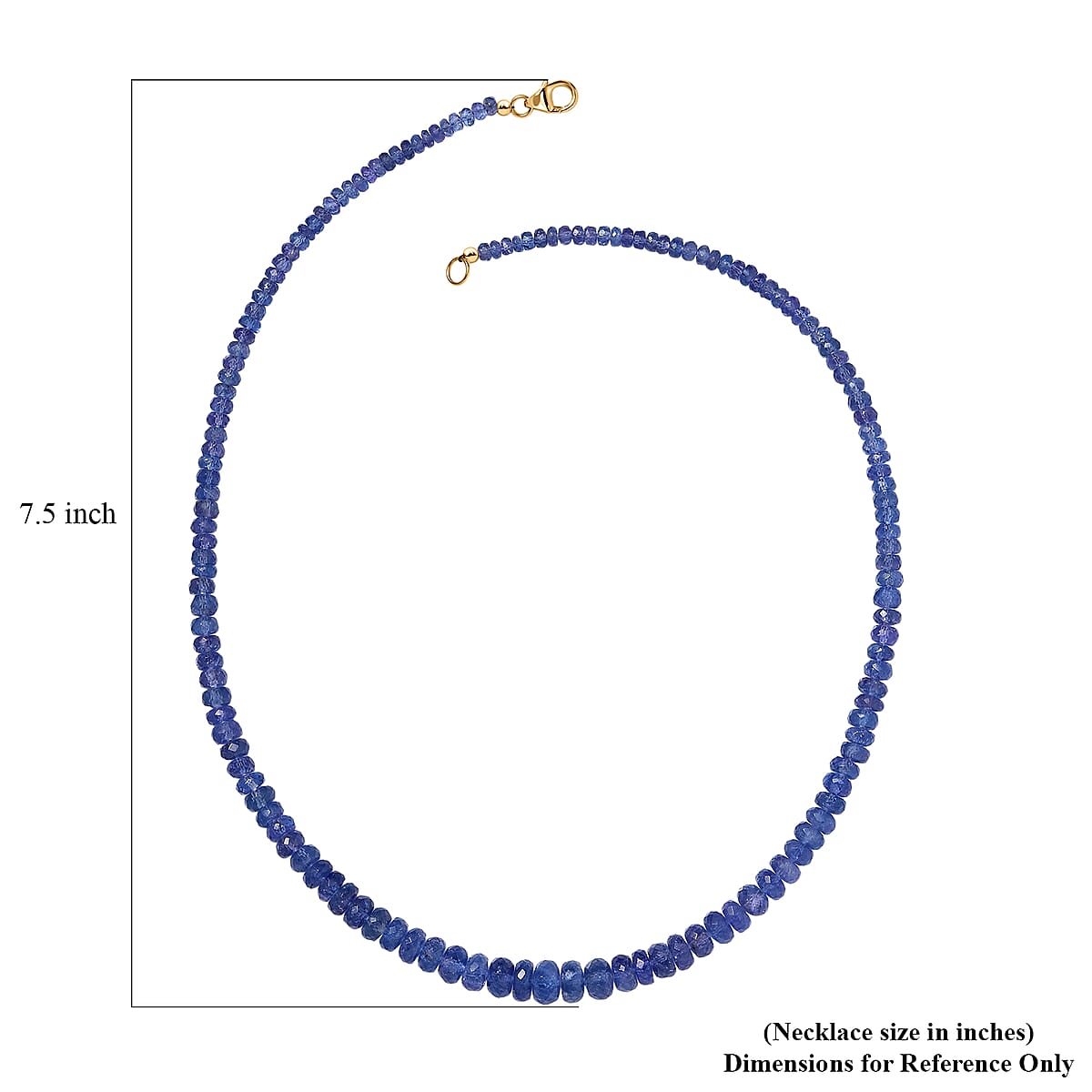 Doorbuster Certified & Appraised Luxoro AAA Tanzanite Beaded Graduated 125 ctw Necklace 18-20 Inches in 14K Yellow Gold  image number 5