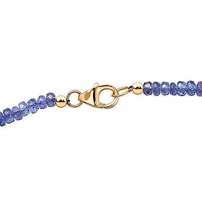 Certified & Appraised Luxoro AAA Tanzanite Beaded Graduated 125 ctw Necklace 18-20 Inches in 14K Yellow Gold