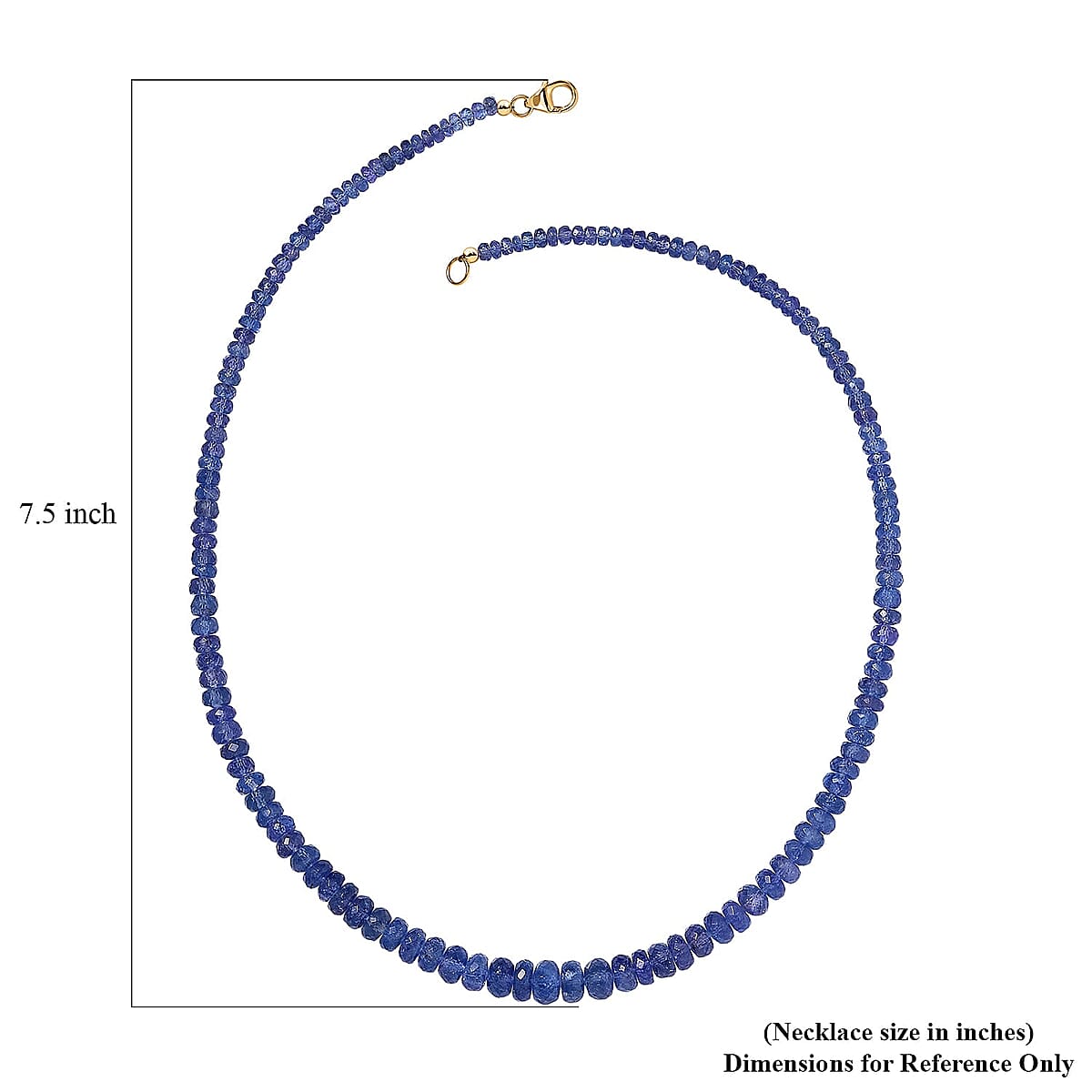  Certified & Appraised Luxoro AAA Tanzanite Beaded Graduated 125 ctw Necklace 18-20 Inches in 14K Yellow Gold  image number 6