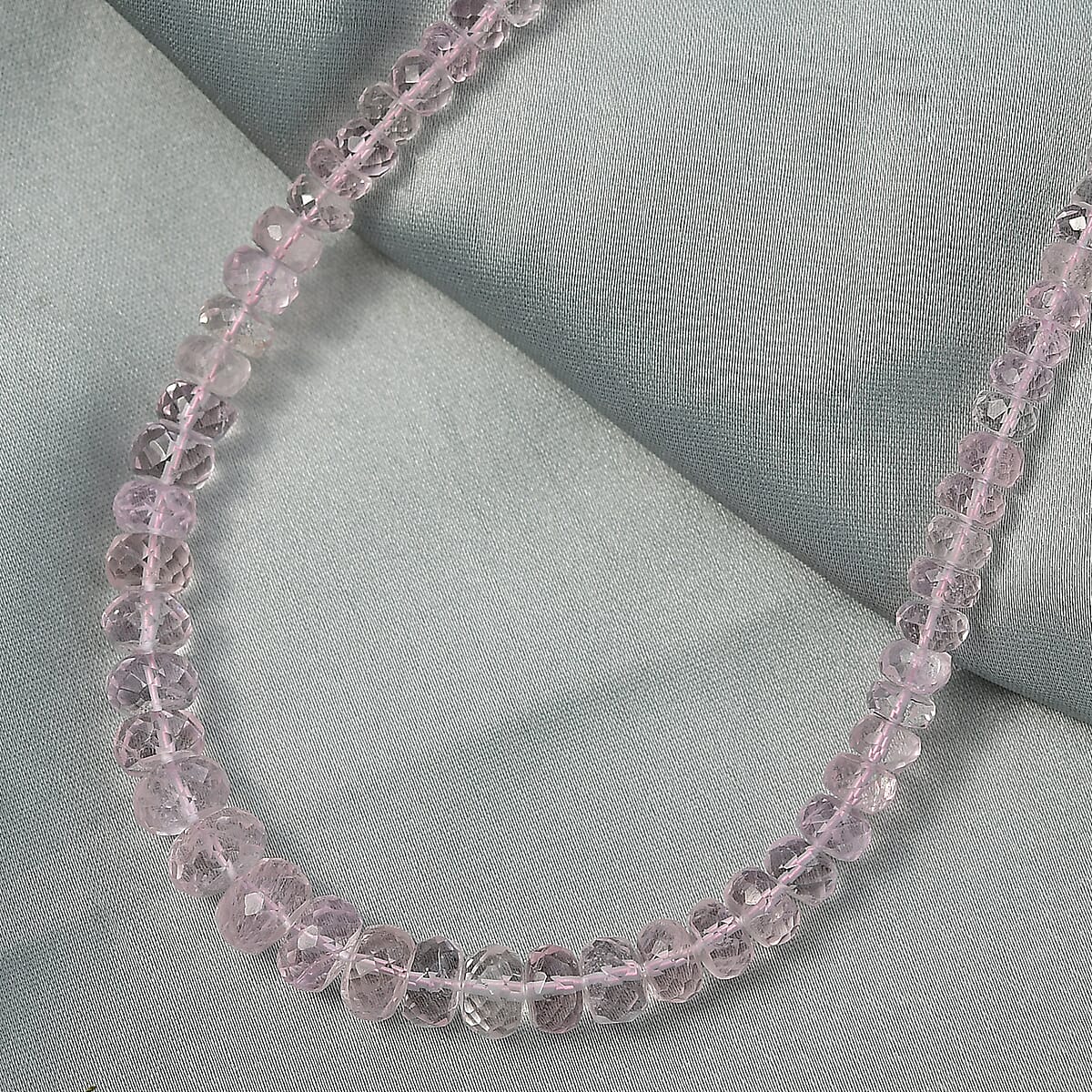 Doorbuster Certified & Appraised Luxoro Palmeiras Pink Morganite Beaded Graduated 110 ctw Necklace 18-20 Inches in 14K Rose Gold  image number 1