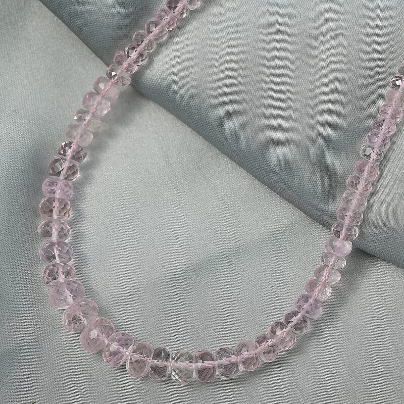 Certified & Appraised Luxoro Palmeiras Pink Morganite Beaded Graduated 110 ctw Necklace 18-20 Inches in 14K Rose Gold