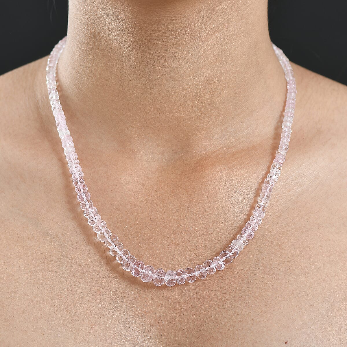 Doorbuster Certified & Appraised Luxoro Palmeiras Pink Morganite Beaded Graduated 110 ctw Necklace 18-20 Inches in 14K Rose Gold  image number 2